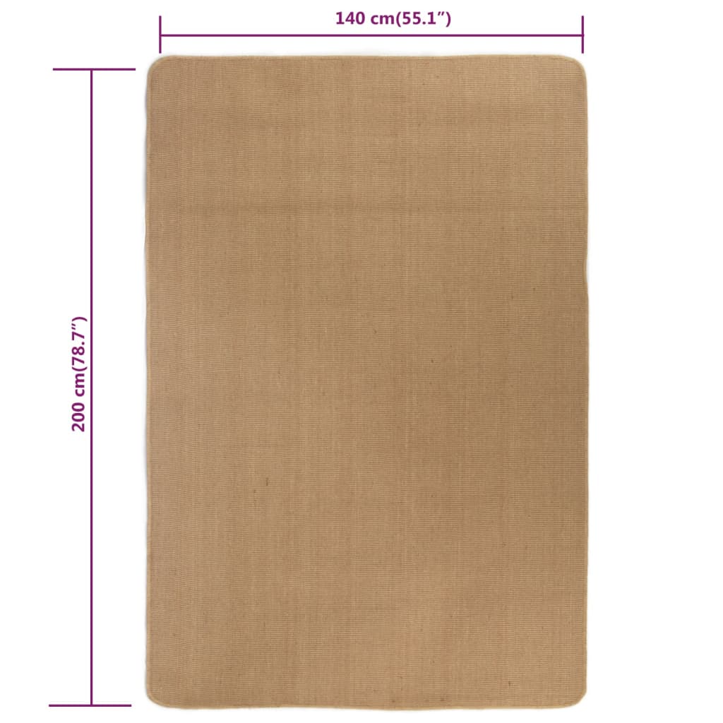 Alfombra De Yute Con Reverso De Latex Color Natural 140x200 Cm / Vetonek_4