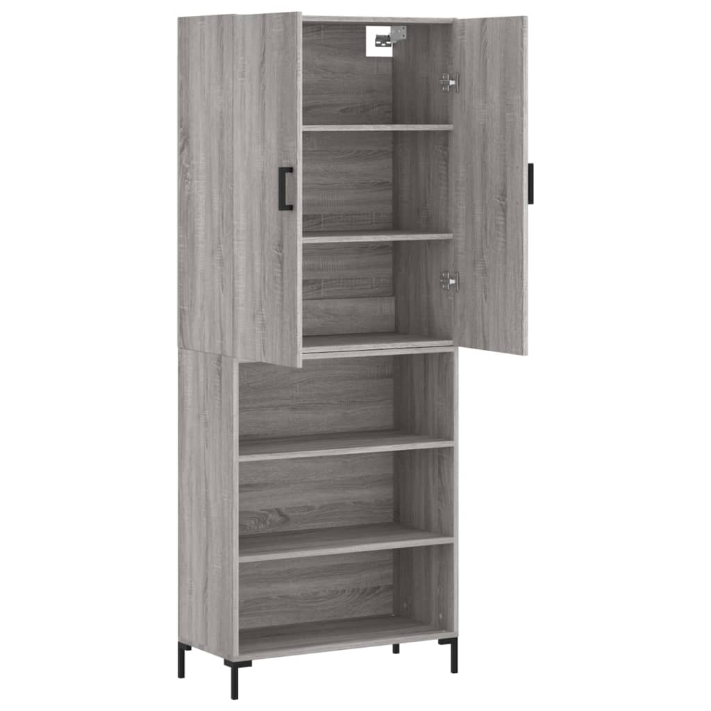 Aparador Alto Madera Contrachapada Gris Sonoma 69,5x34x180 Cm_3