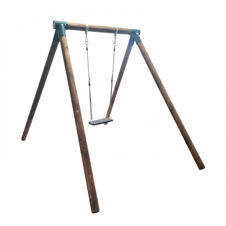 Columpio Individual De Madera Redonda Masgames Fuji Adultos Asiento De Caucho Y Cuerdas.