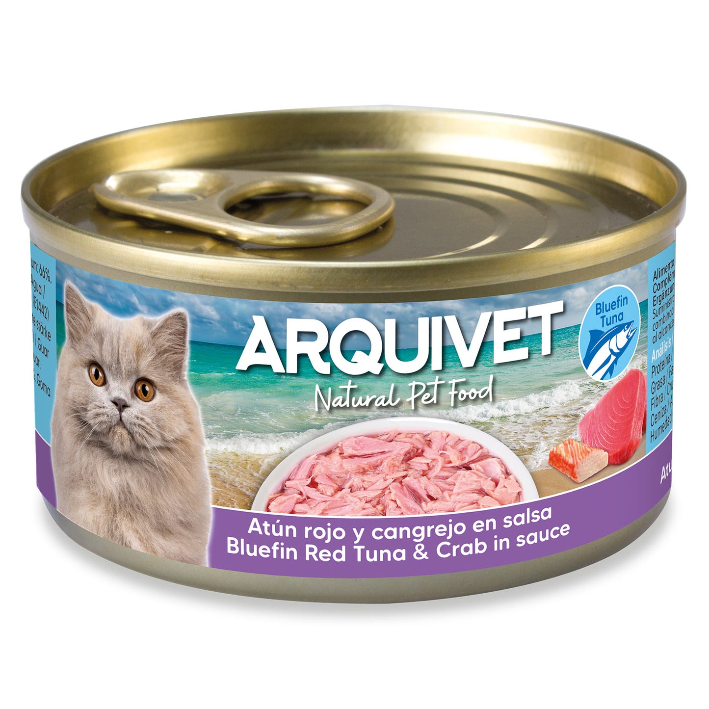 Atún rojo y cangrejo en salsa Arquivet 80 g Comida húmeda para gatos