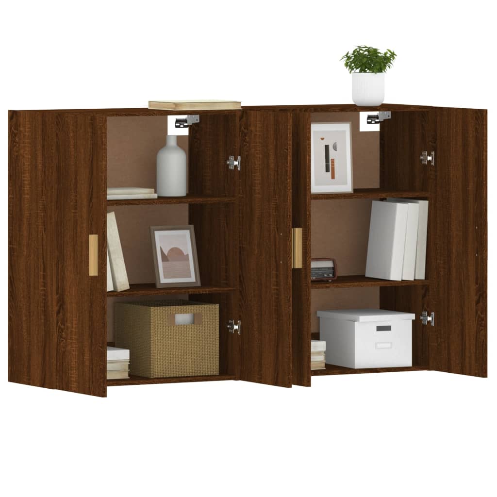 Armarios De Pared 2 Uds Madera De Ingeniería Marrón Roble_3