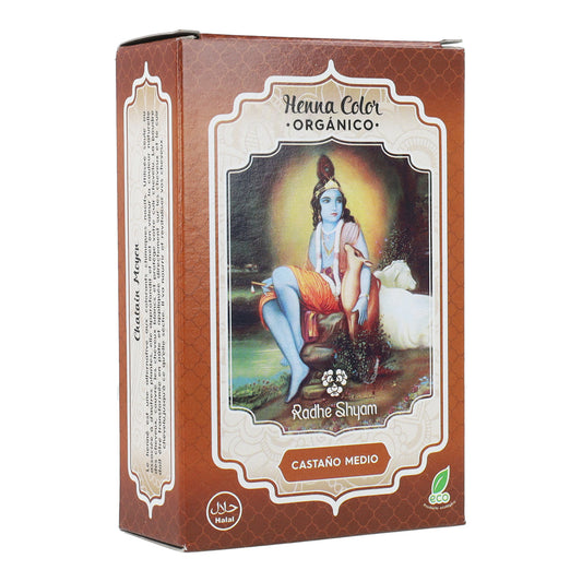 Tinte Henna Castañao medio en polvo Radhe Shyam 100 g