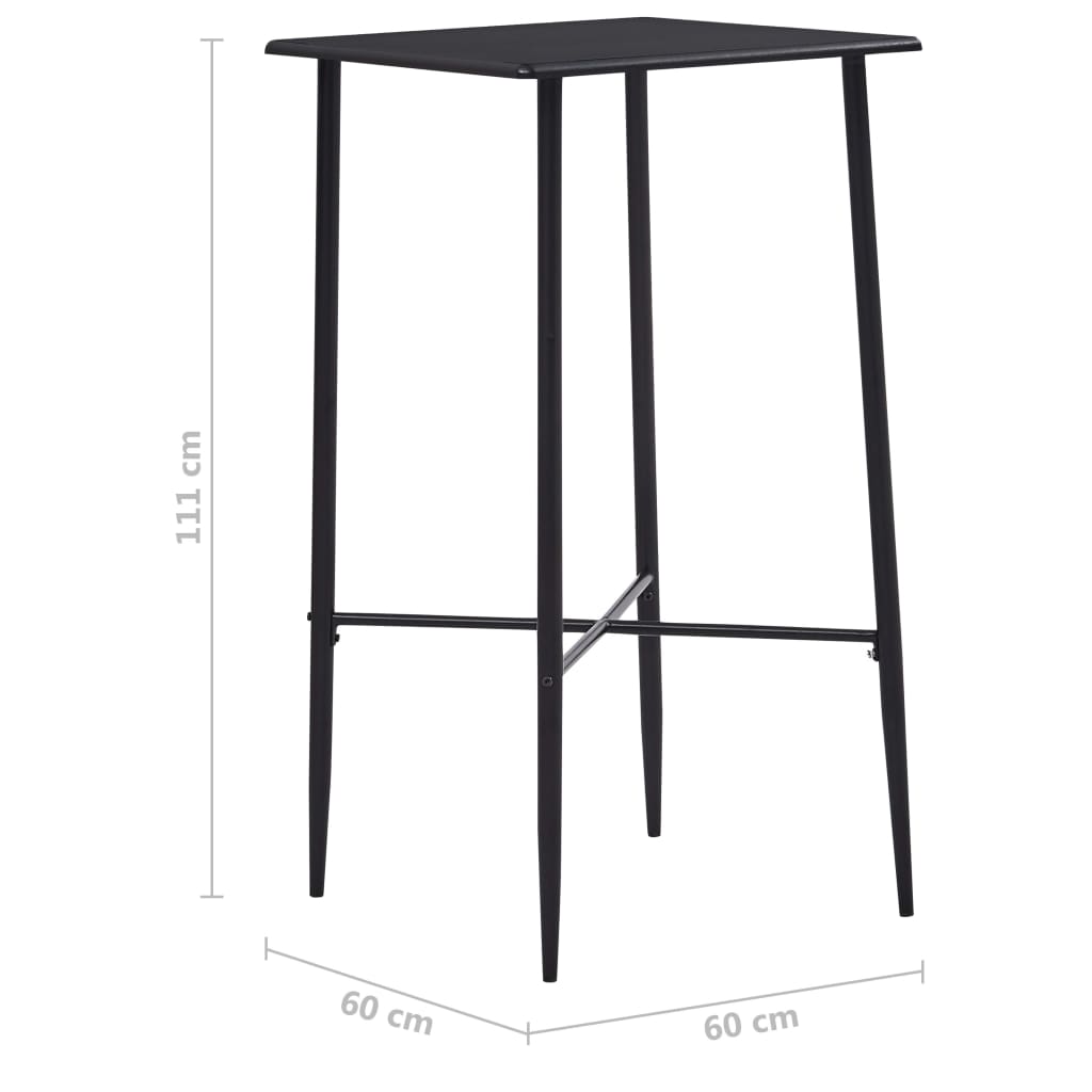 Mesa Alta De Cocina Mdf Negro 60x60x111 Cm_3