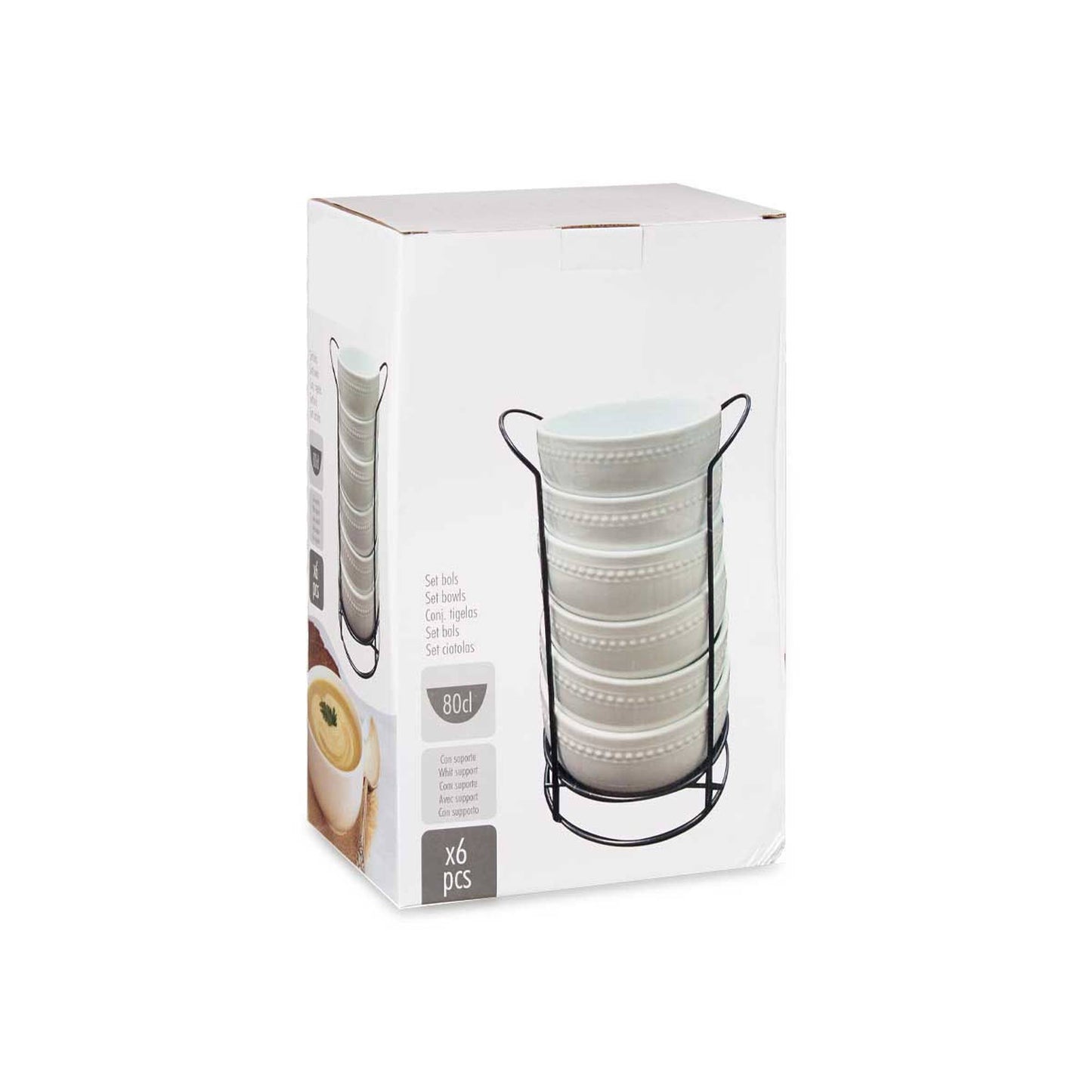 Set 6 Bol Porcelana Blanca 800ml C Sopor Colección Vessia_4