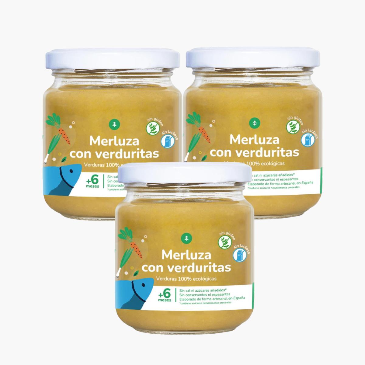 Pack 3x Tarrito de Merluza con Verduritas Planeta Huerto 180 g