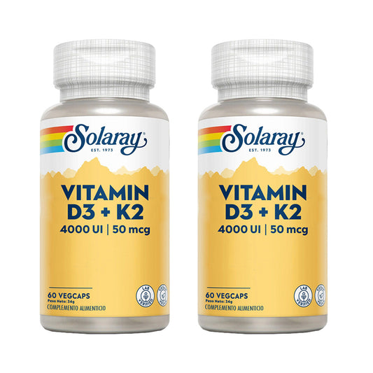 Pack 2x Vitamina D3-K2 Solaray 60 cápsulas