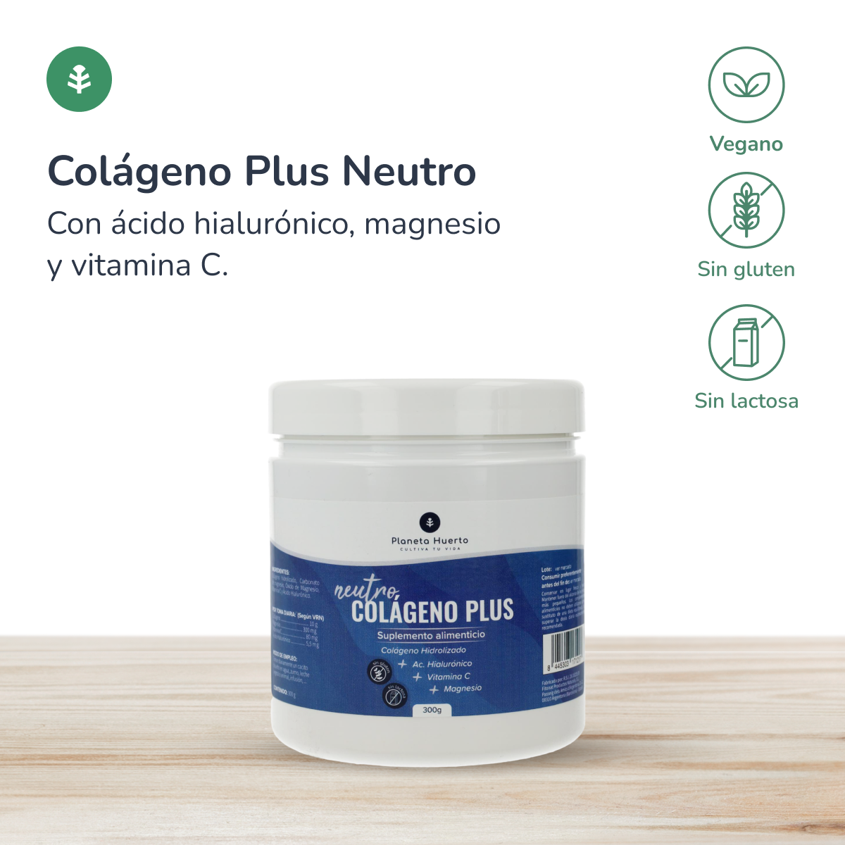 Colágeno Plus sabor neutro Planeta Huerto 300 g