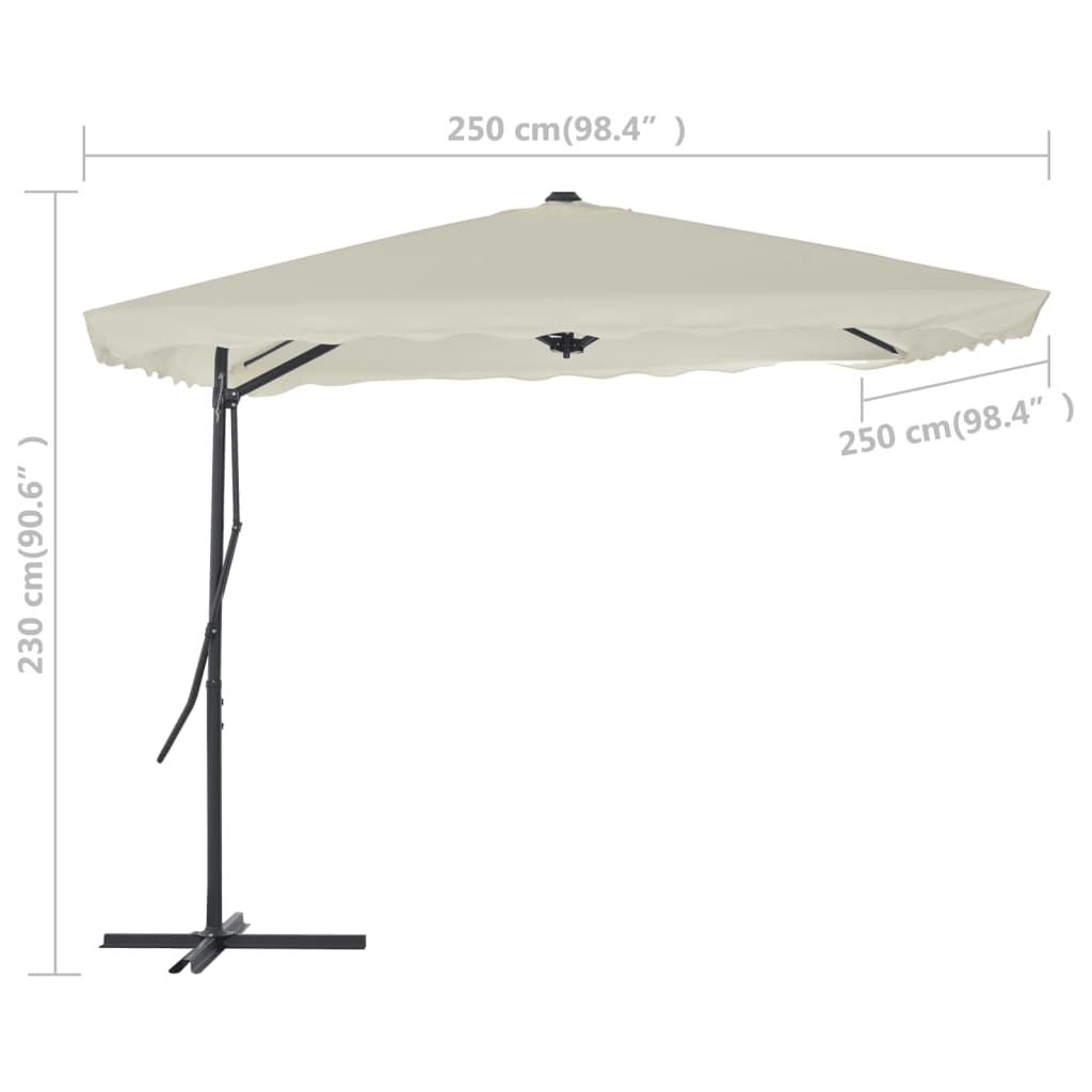 Sombrilla De Jardín Con Palo De Acero Arena 250x250 Cm_4