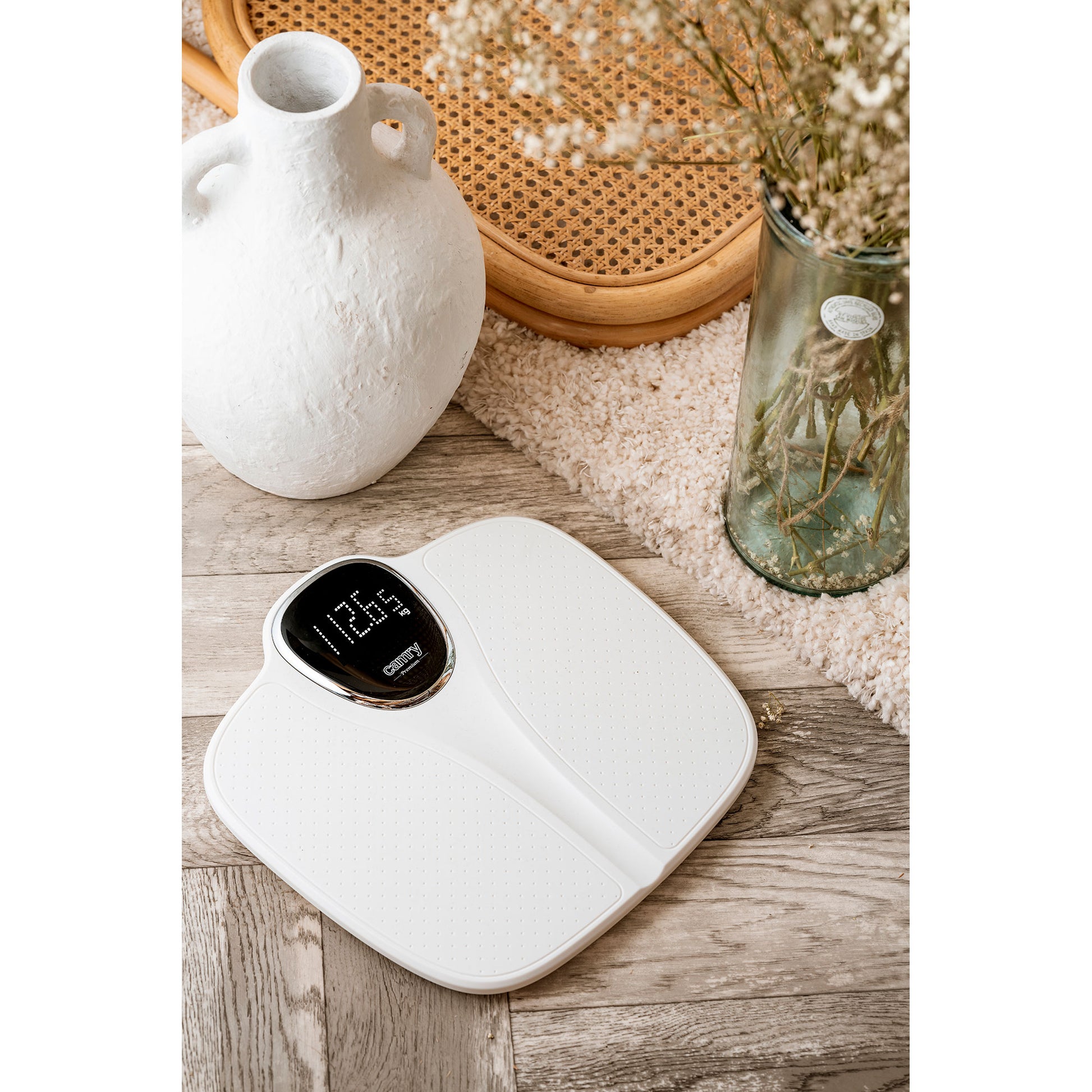 Báscula De Baño Digital, Alta Precisión 180kg, Pantalla Lcd Apagado Automático, Antideslizante, Briebe, Sc1125w, Blanco