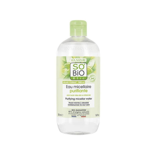 Agua micelar purificante zinc, aloe vera & lima BIO So'Bio étic 500 ml