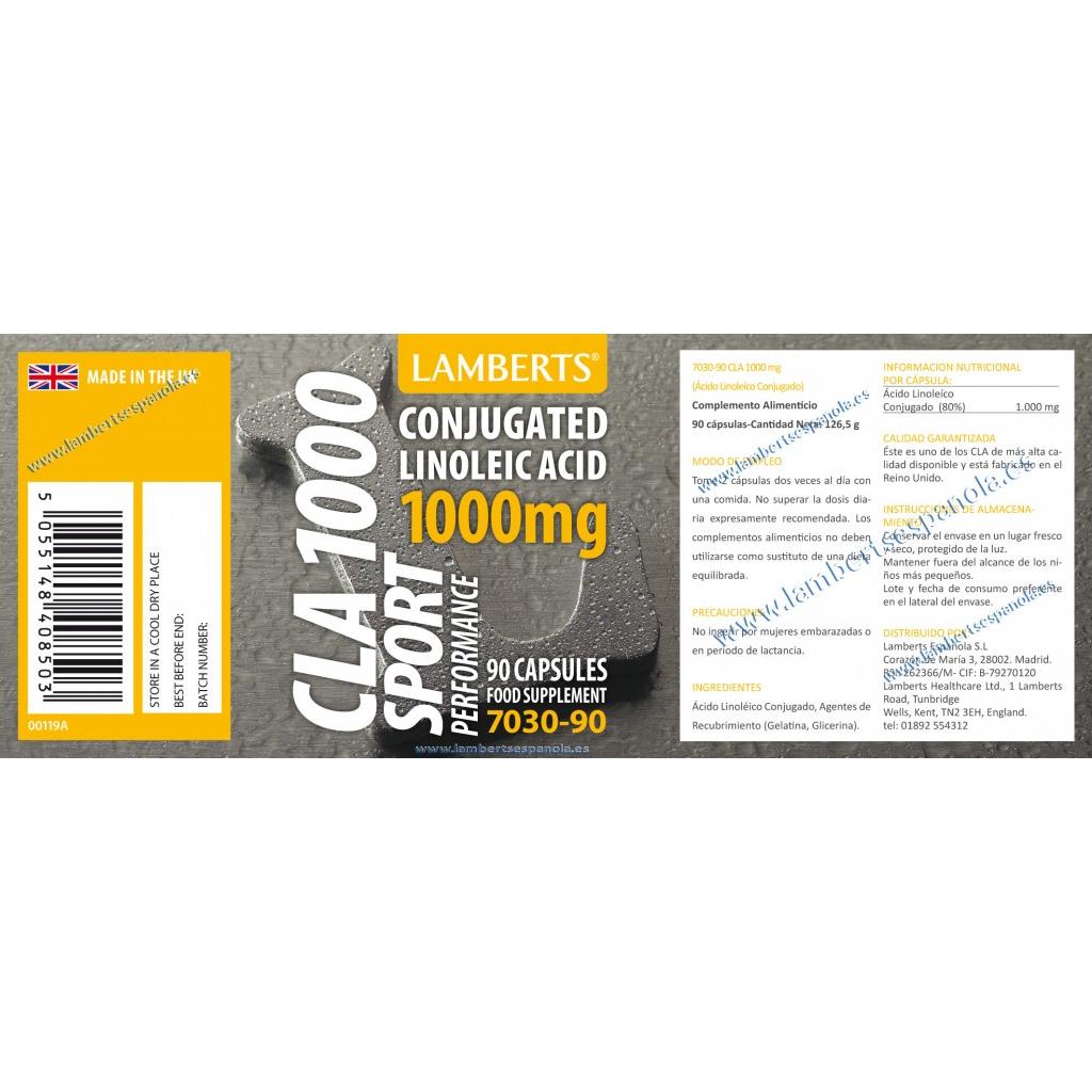 CLA  90 cápsulas de 1000mg Lamberts