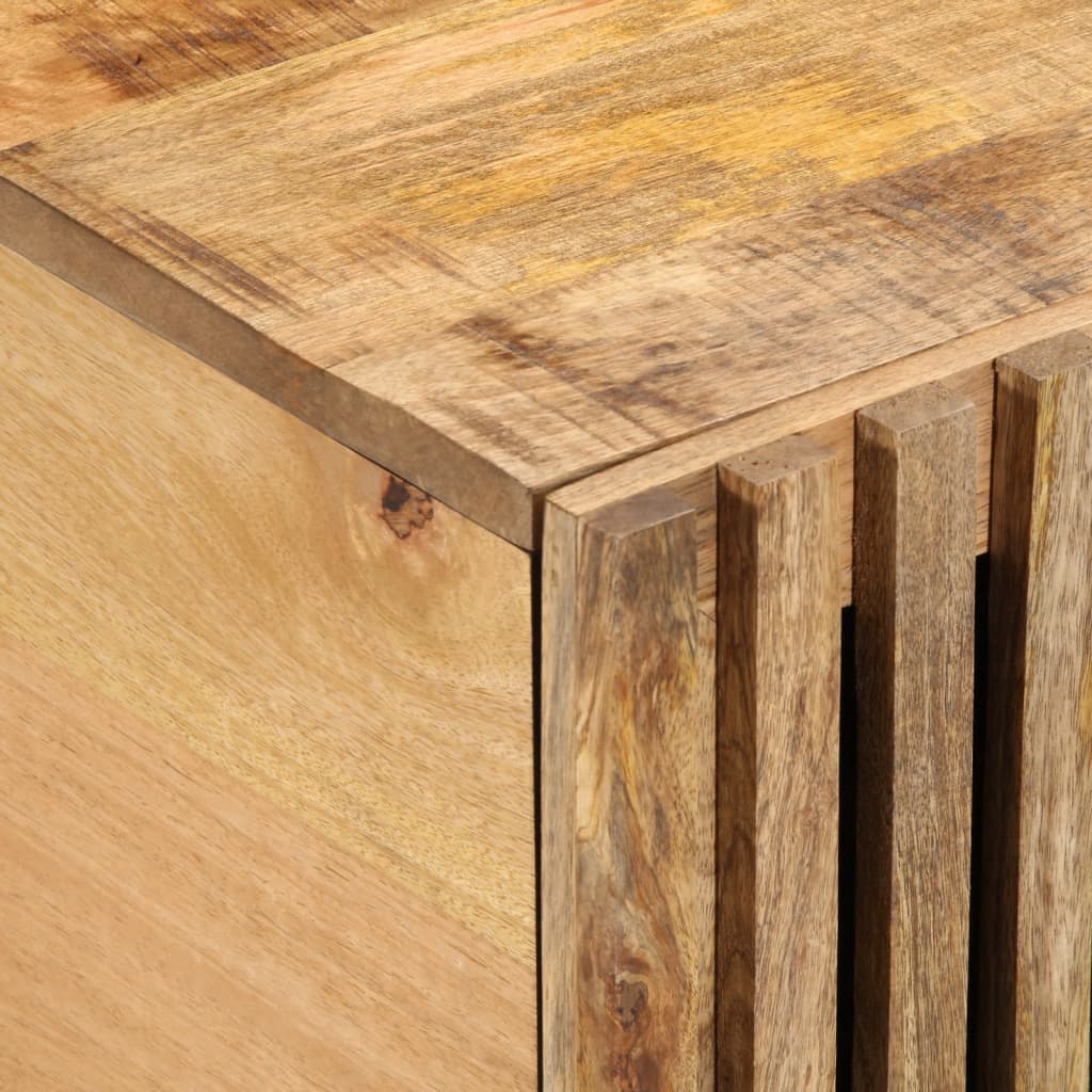 Mesa De Centro De Madera Maciza De Mango Rugosa 100x55x40 Cm_4