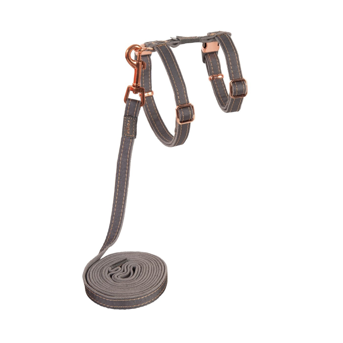 Rogz Arnes Y Correa Para Gato Gris Con Bronce Urbancat Dg_0
