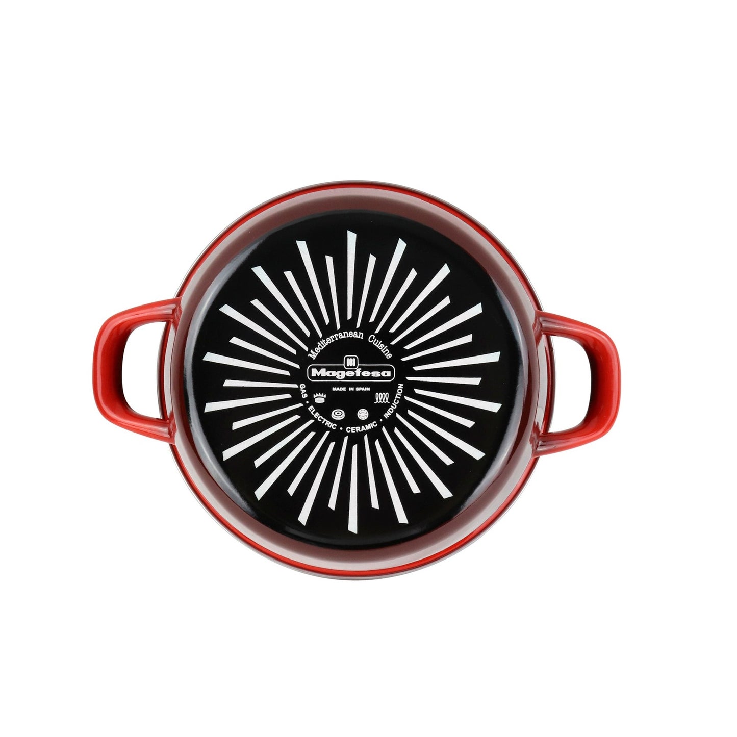 Olla 'sr' Ø28cm Con Tapa Vidrio Rojo Magefesa