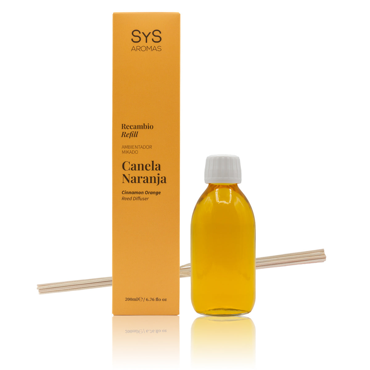 Recambio Mikado Canela-Naranja Origins SYS Aromas 200 ml | Con Palos | Aroma Cítrico y Especiado_0