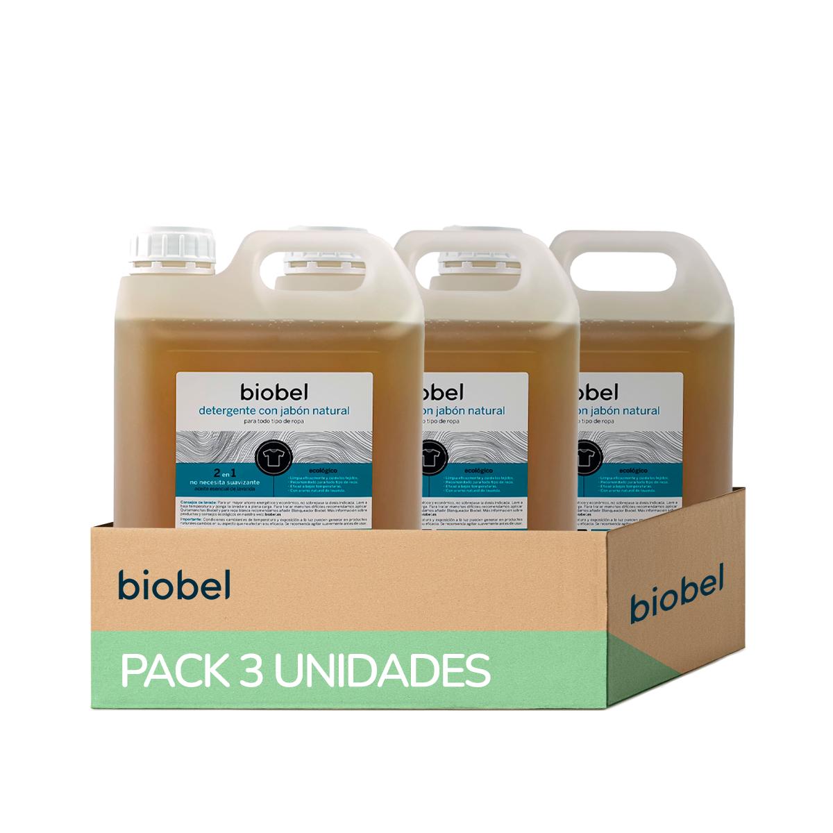 Pack 3 unidades detergente líquido BioBel 5 litros