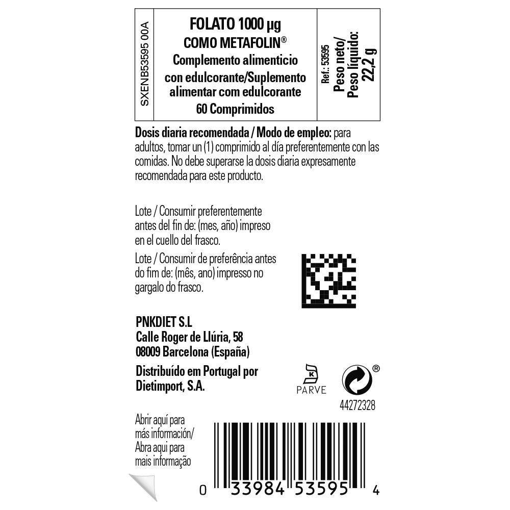 Folato 1000mcg 60comp Solgar