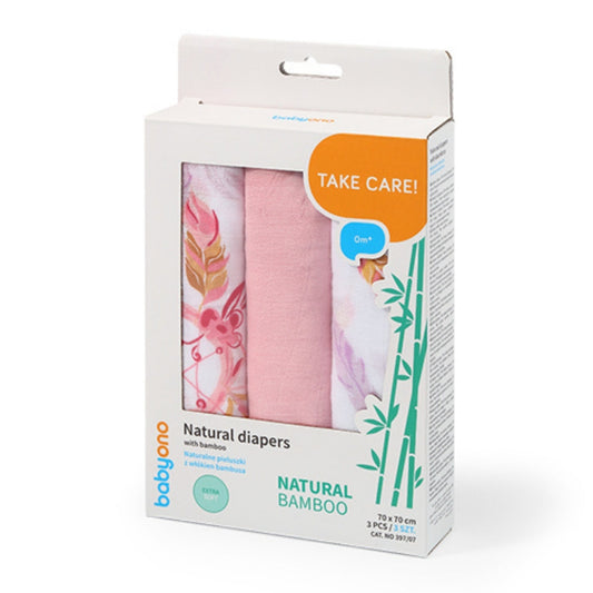 Pack 3 Muselinas Bambú Organico 70x70 Cm Rose