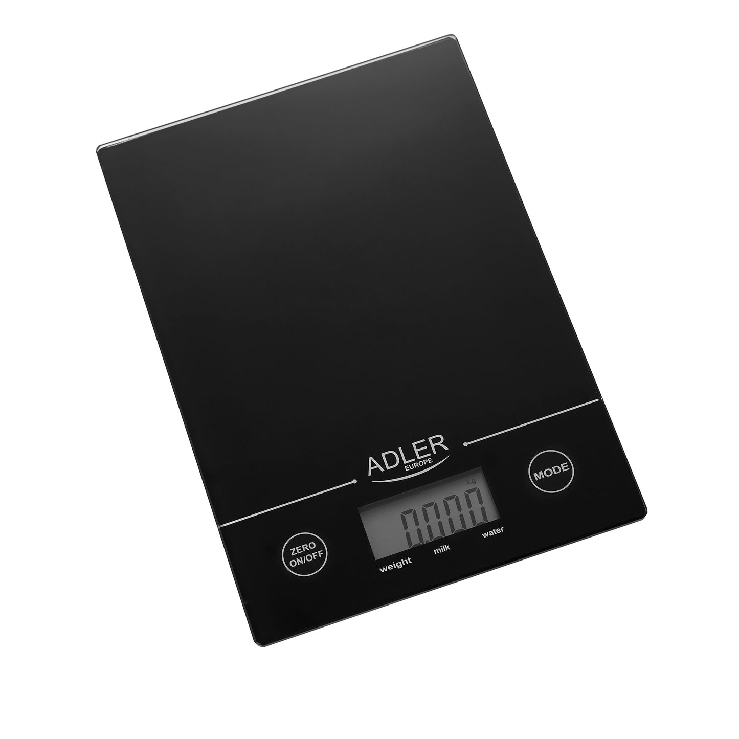 Báscula De Cocina Digital Extraplana, Medición 1gr, Hasta 5 Kg, Lcd, Función Tara, Vidrio Adler Ad 3138 Negro