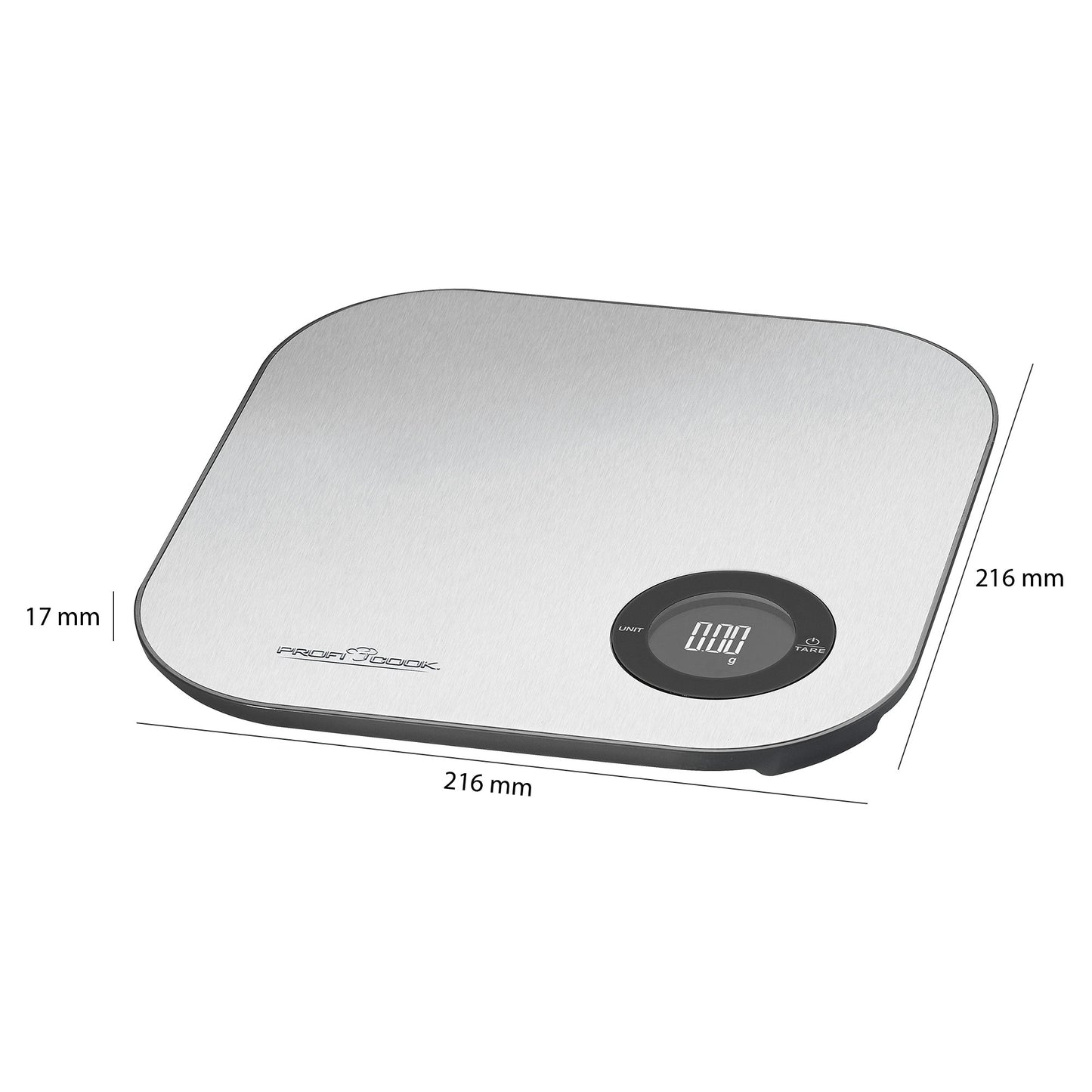 Báscula De Cocina Inteligente Bluetooth Con App, Precisión 1g, Hasta 5 Kg, Acero Inoxidable Proficook Kw 11158 Plata