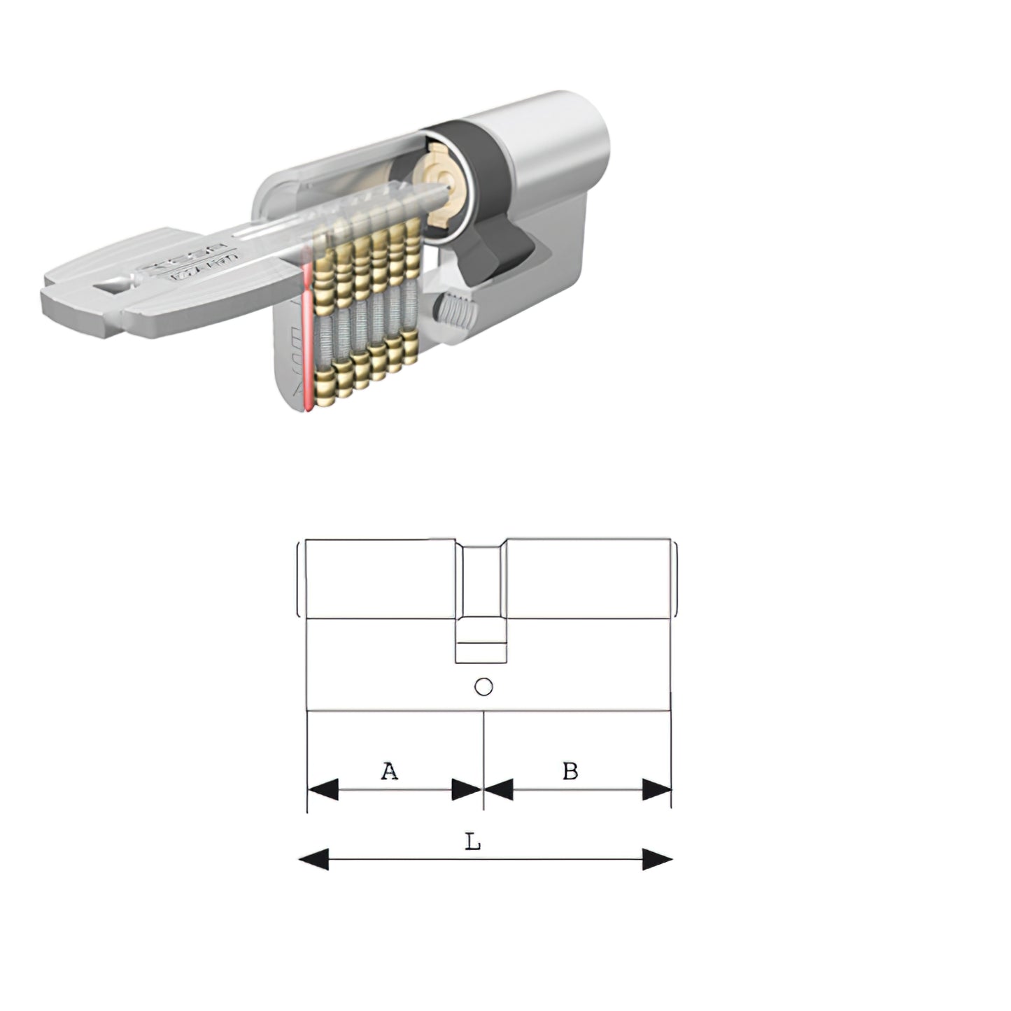 Cilindro Tesa Seguridad T60 /30x40 Latonado_0