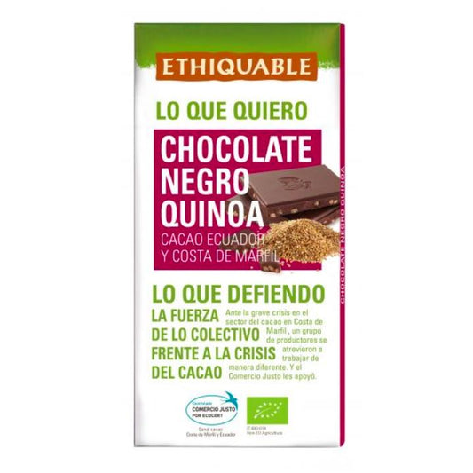 Chocolate Negro con quinoa BIO  Ideas Comercio Justo 100 g