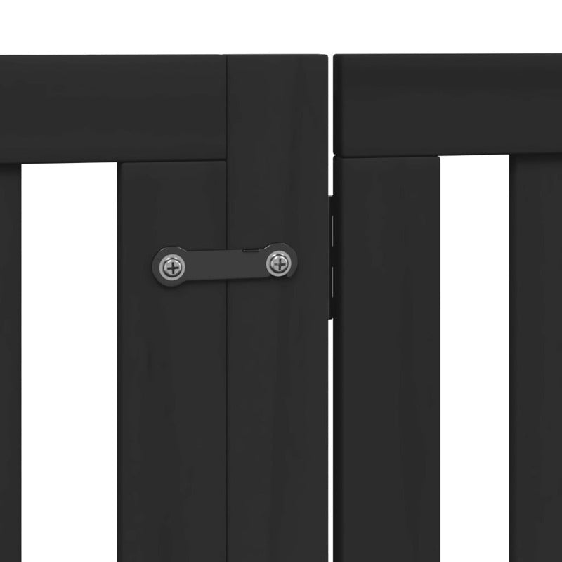 Vidaxl Puerta De Perros Plegable 12 Paneles Madera Álamo Negra 960 Cm_5
