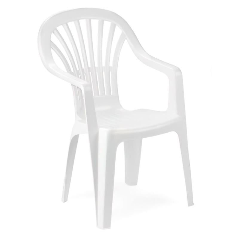 Silla Resina Monoblock Respaldo Alto Blanco Zena_0