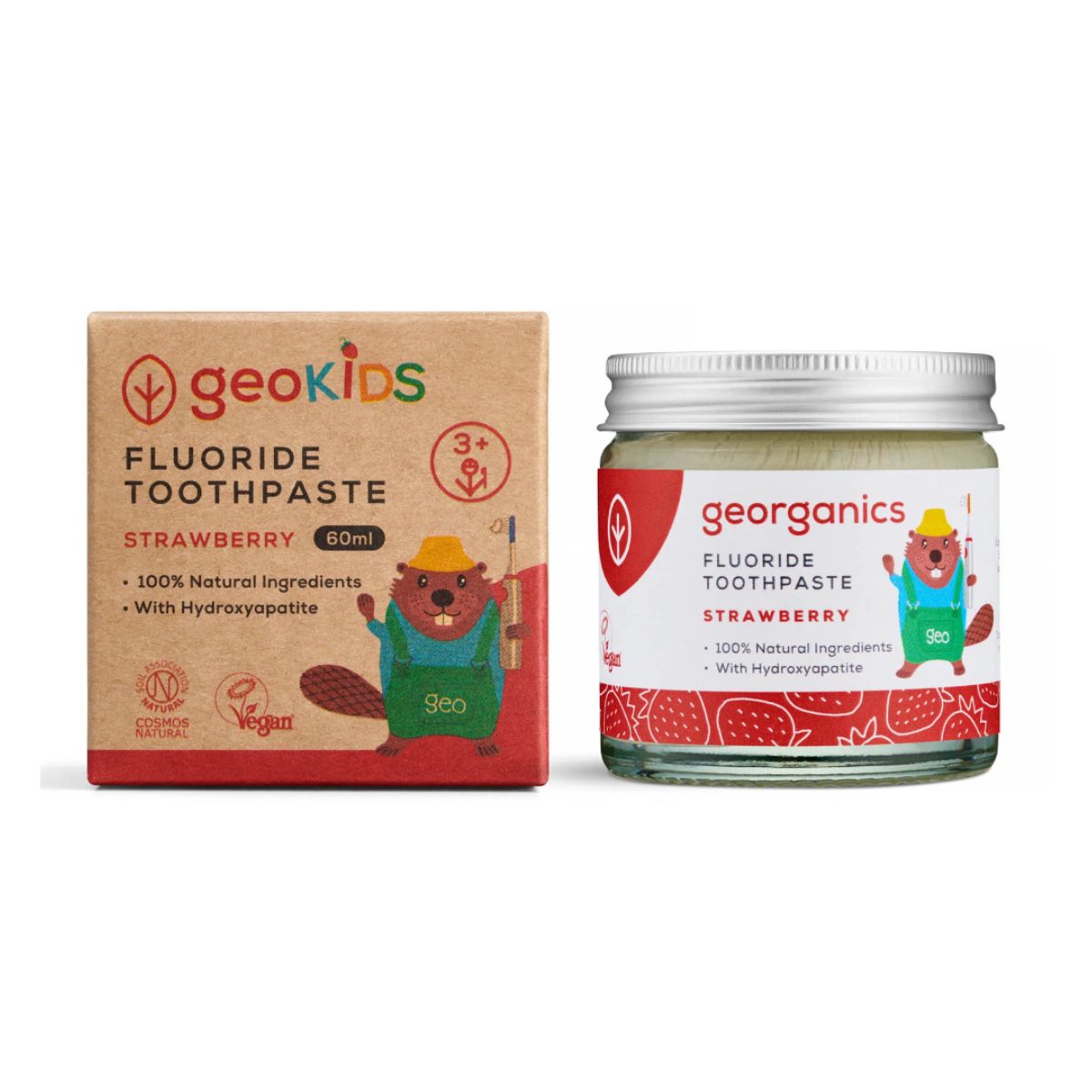 Pasta de dientes con flúor Fresa Georganics 60 ml