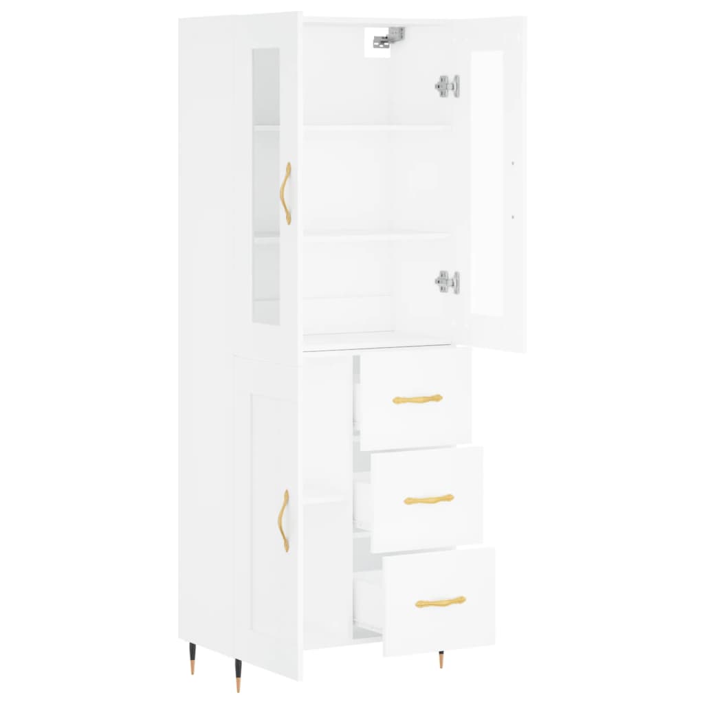 Aparador Alto Madera Contrachapada Blanco 69,5x34x180 Cm_3
