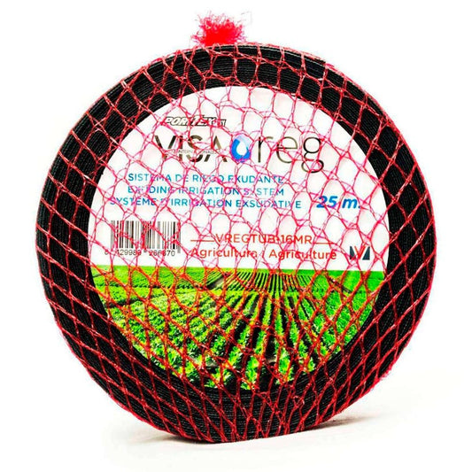 Tubería Textil Exudante. Malla Roja Especial Agricultura - 25m