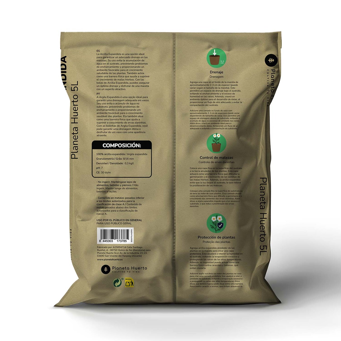 Arcilla expandida Planeta Huerto 5 Litros