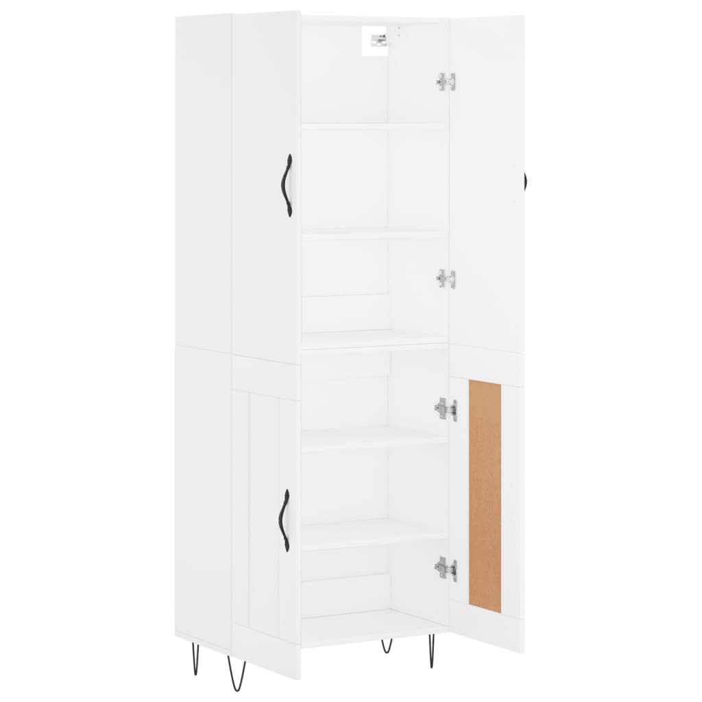 Aparador Alto Madera Contrachapada Blanco 69,5x34x180 Cm_3