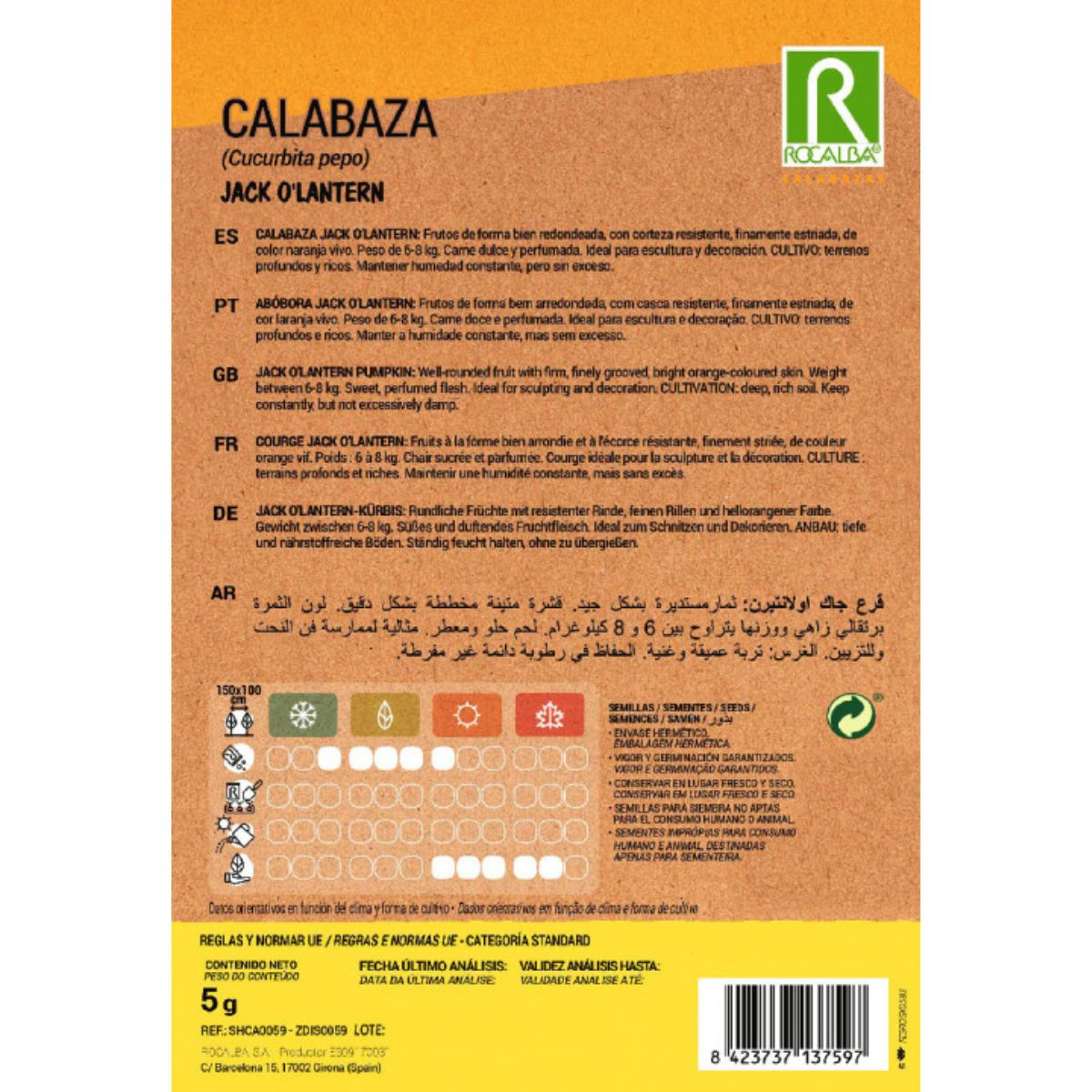 Semillas de Calabaza jack o'lantern