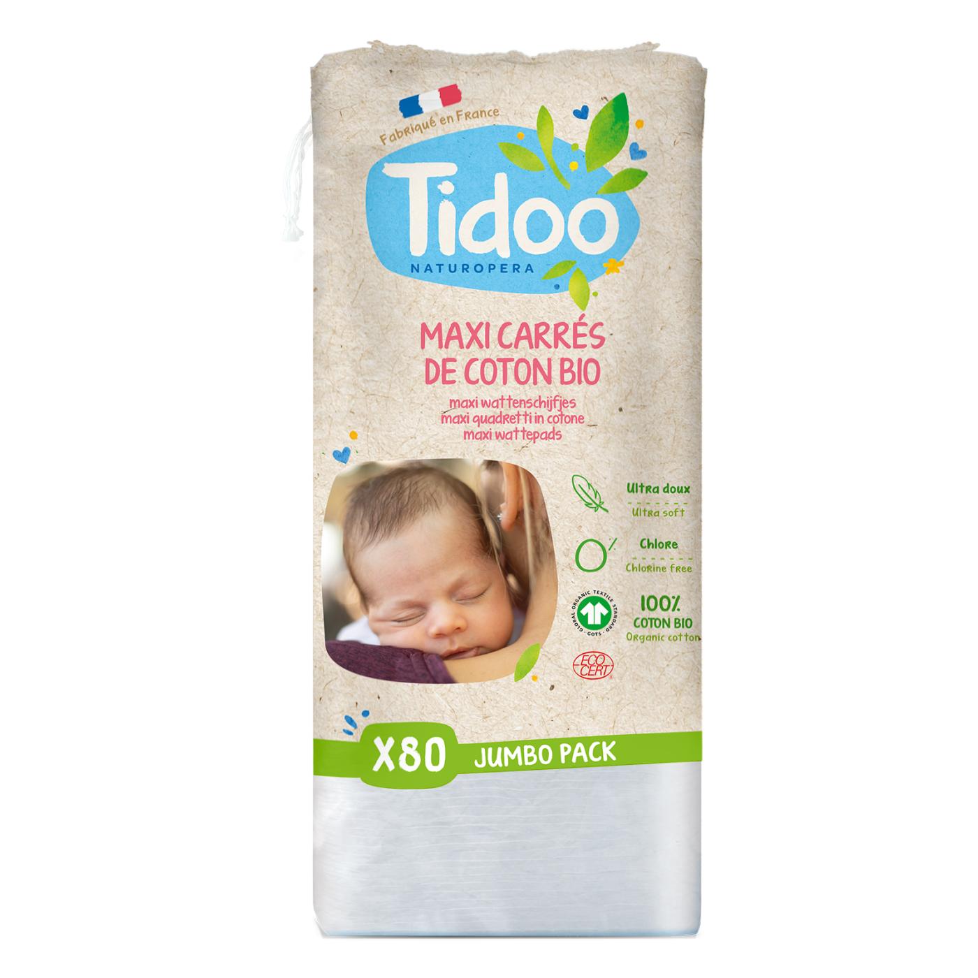 Maxi Paños Limpieza de Algodón Ultra Suaves Tidoo, 80 paños