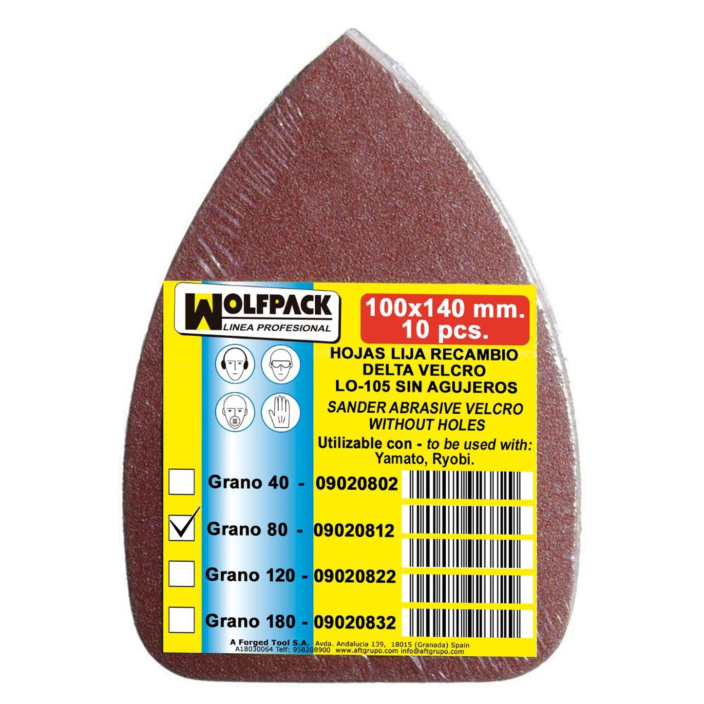 Lija Recambio Delta 140x100 Mm. Sin Agujeros Grano 80 (10 Piezas)_1