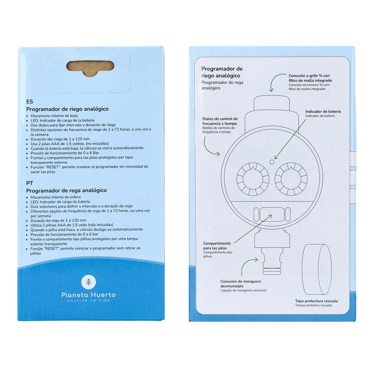 Programador de Riego estanco Planeta Huerto 0-6 bar