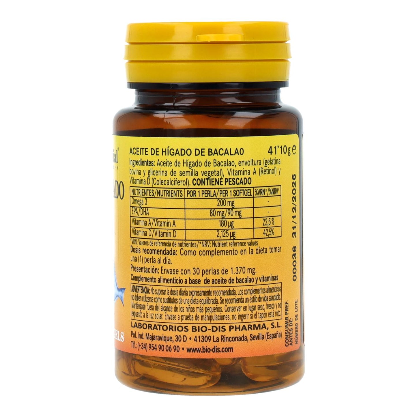 Aceite de hígado de bacalao 1000 mg 30 perlas
