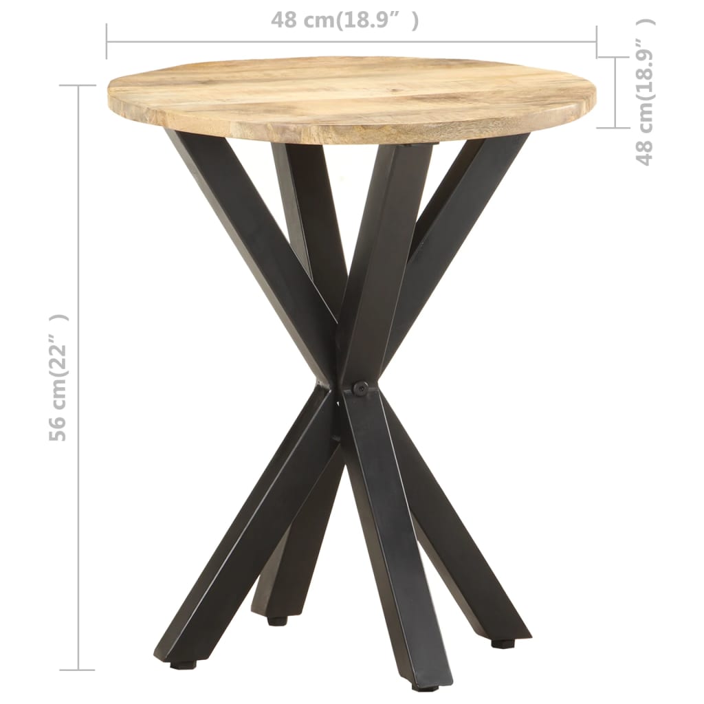 Mesa Auxiliar De Madera Maciza De Mango 48x48x56 Cm_4