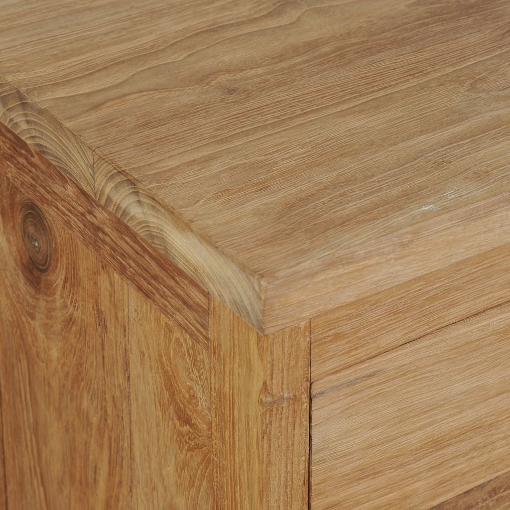 Mesita De Noche De Madera De Teca Maciza 40x30x50 Cm_4