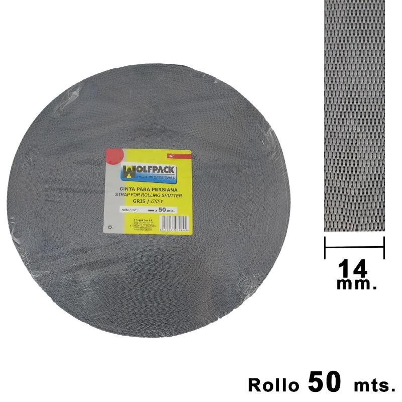 Cinta Persiana Wolfpack Gris 14 Mm. Rollo 50 Metros_0