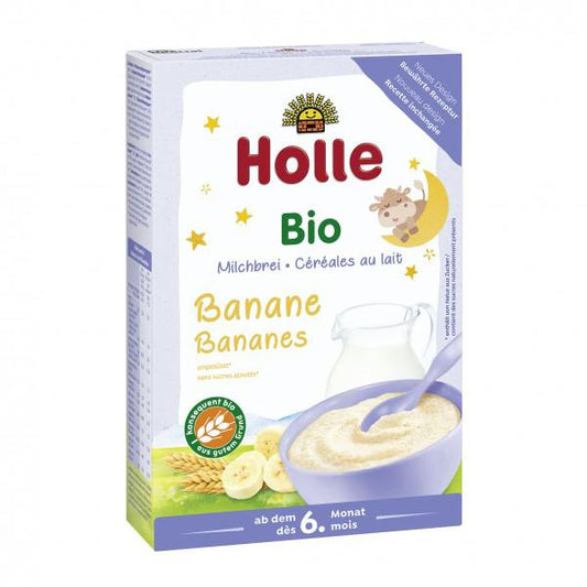 Papillas de Harina de Trigo y Plátano con Leche +6M Holle, 250 g