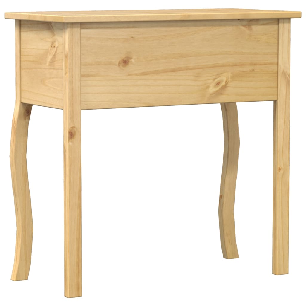 Mesa Consola Corona Madera Maciza De Pino 73x35x73 Cm_4