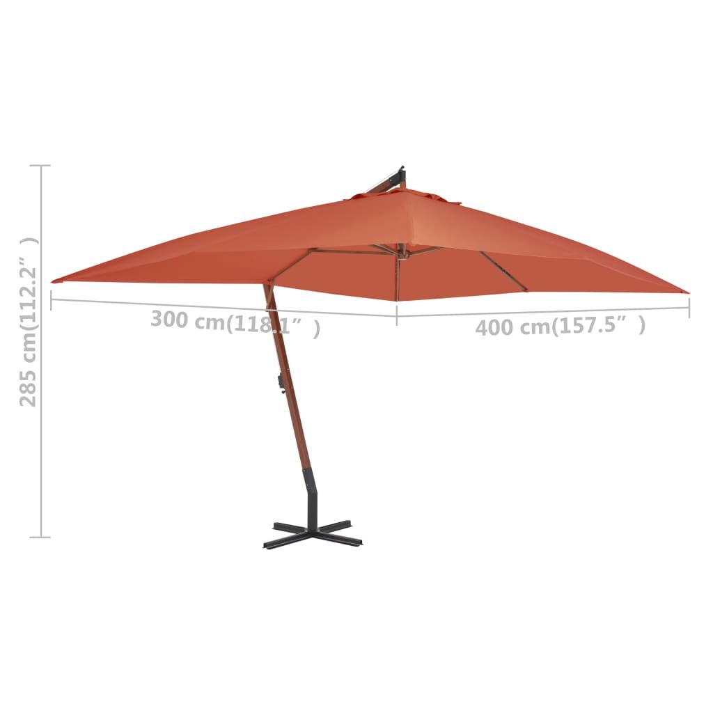 Vidaxl Sombrilla Jardín Voladiza Palo De Madera Terracota 400x300 Cm_4