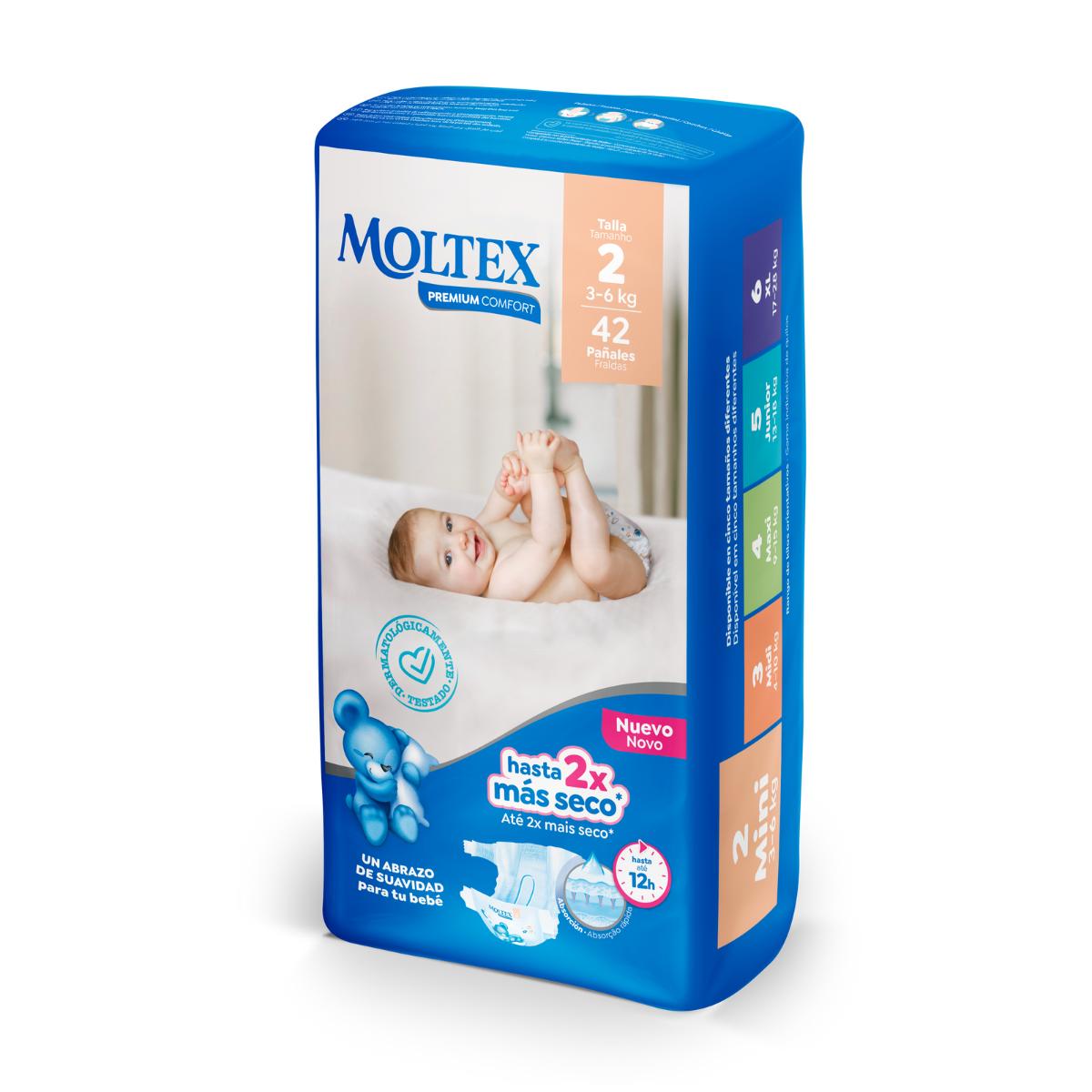 Pañales Moltex Premium Comfort T2 (3-6 kg) 42 Uds