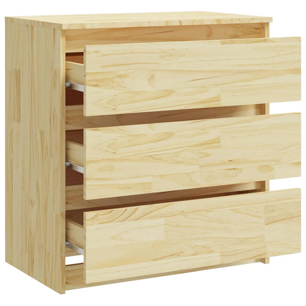 Mesita De Noche Madera Maciza De Pino 60x36x64 Cm_4