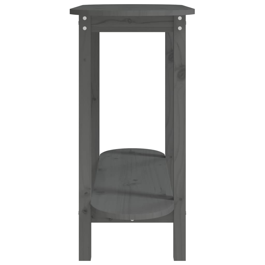 Mesa Consola De Madera Maciza De Pino Gris 110x40x80 Cm_4