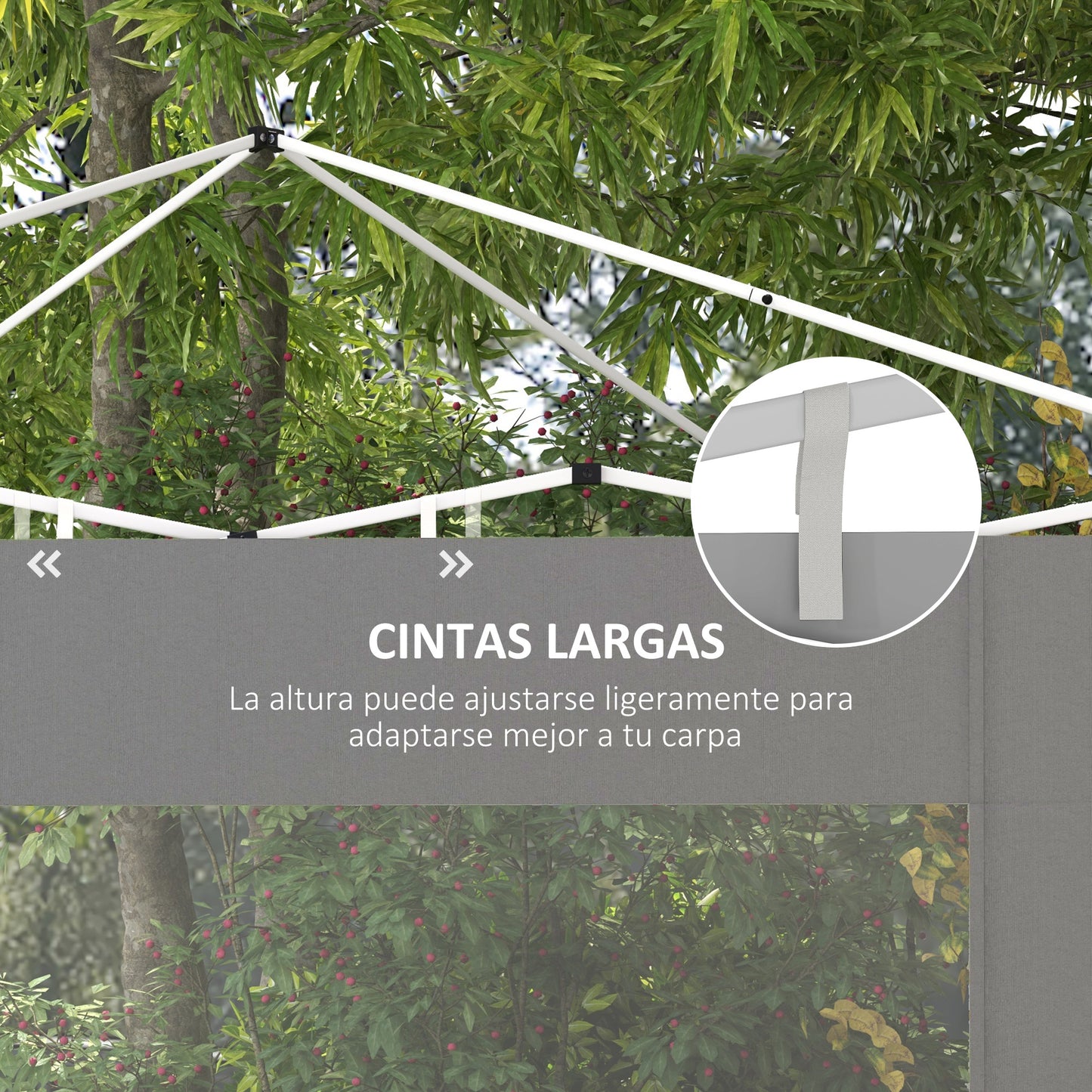 Outsunny Paredes Laterales Para Carpa De 2 Paneles 295x195 Cm Gris_5