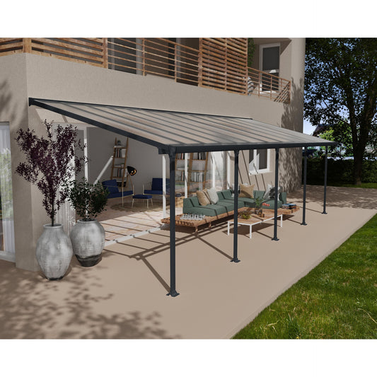 Pérgola adosada Feria 300x915 m gris