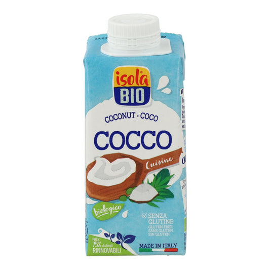 Crema vegetal de coco para cocinar Isola Bio, 200 ml